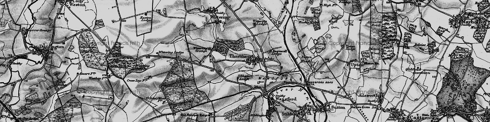 Old map of Bedford Purlieus in 1898