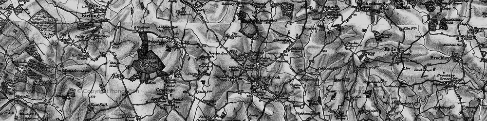 Old map of Thorns in 1898
