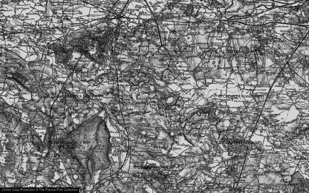 Old Map of Historic Map covering Manchester Airport in 1896