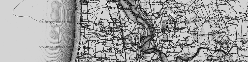 Old map of Thornton in 1896
