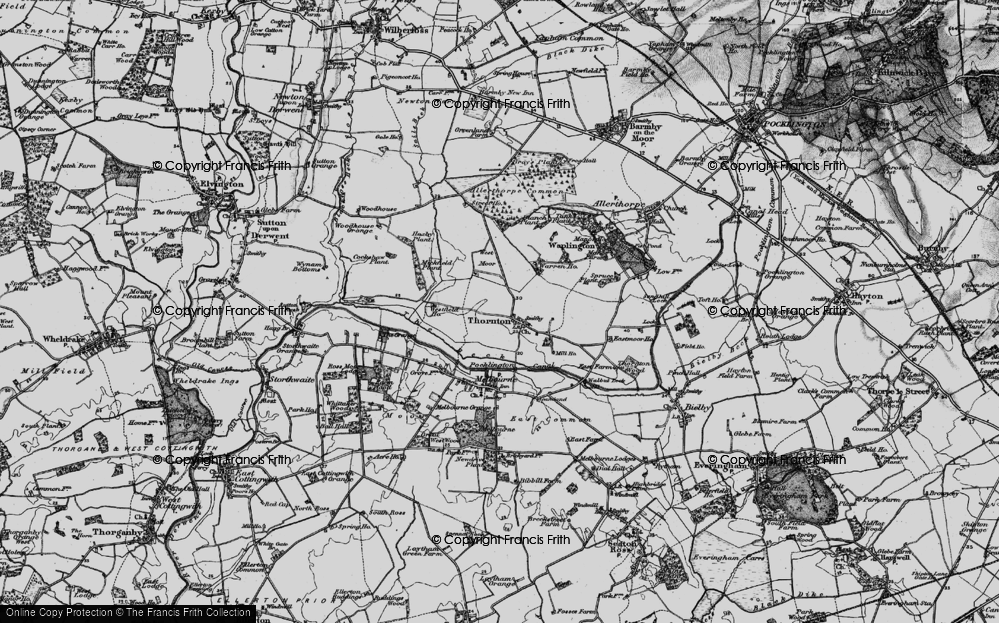 Old Map of Historic Map covering Allerthorpe Common in 1898