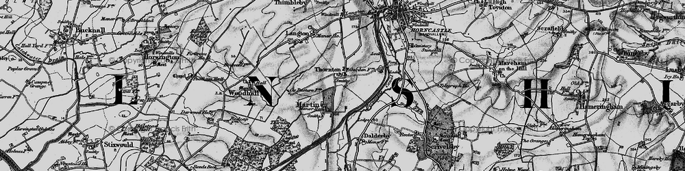 Old map of Thornton in 1899