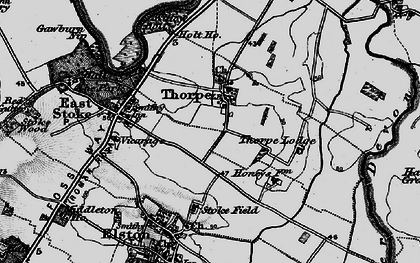 Old map of Thorpe in 1899
