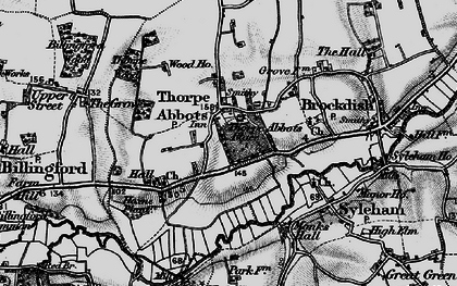 Old map of Thorpe Abbotts in 1898