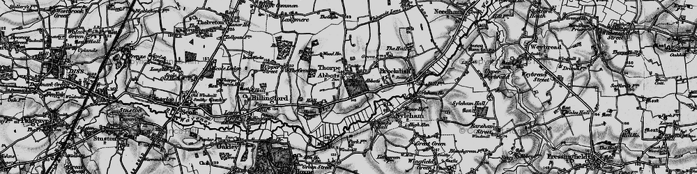 Old map of Thorpe Abbotts in 1898