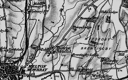 Old map of Brentingby Lodge in 1899