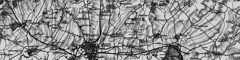 Old map of Brentingby Lodge in 1899