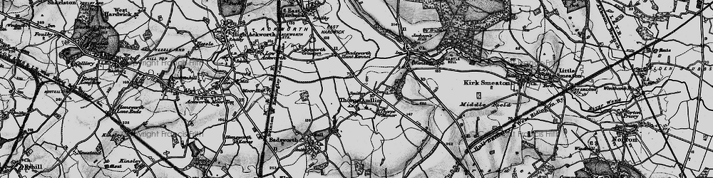 Old map of Thorpe Audlin in 1896