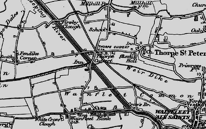 Old map of Thorpe Culvert in 1899