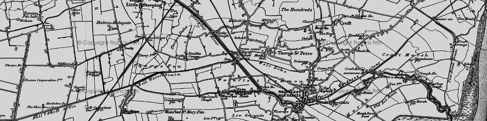 Old map of Thorpe Culvert in 1899