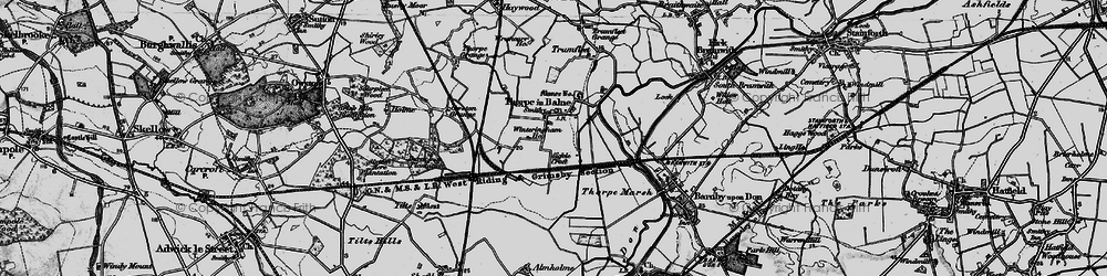 Old map of Thorpe in Balne in 1895