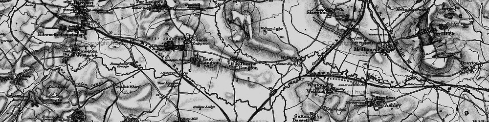 Old map of Thorpe Langton in 1898