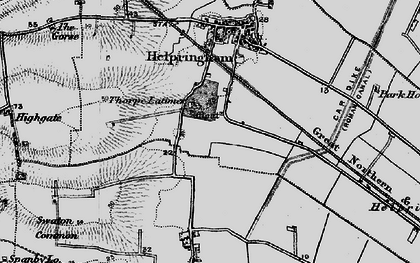 Old map of Thorpe Latimer in 1898