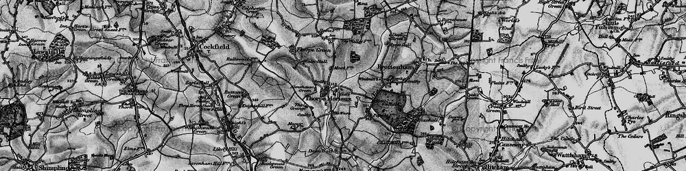 Old map of Thorpe Morieux in 1896