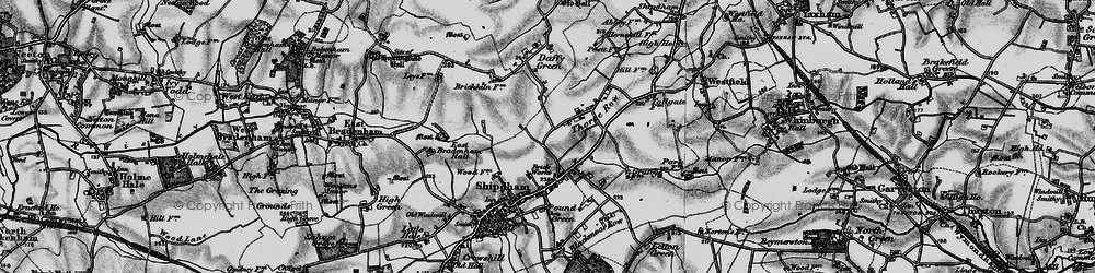 Old map of Thorpe Row in 1898