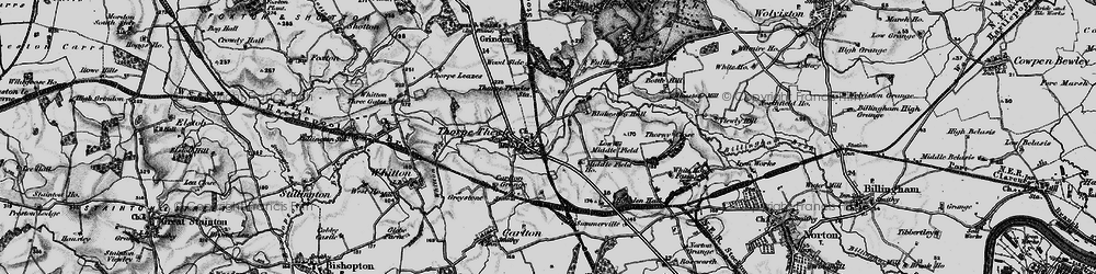 Old map of Thorpe Thewles in 1898