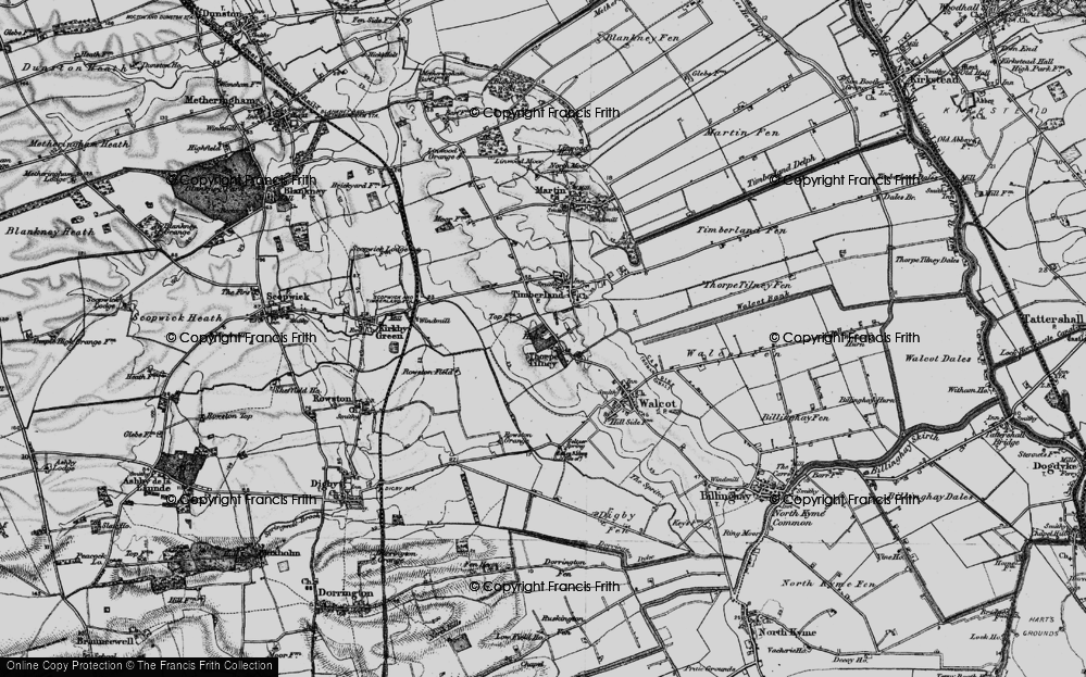 Old Map of Thorpe Tilney, 1899 in 1899