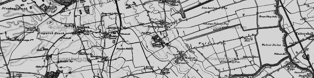 Old map of Thorpe Tilney in 1899