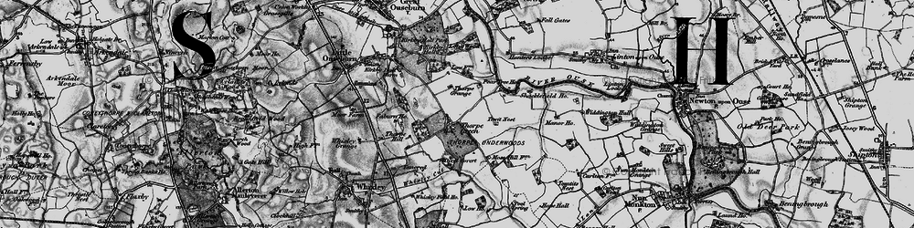 Old map of Thorpe Underwood in 1898