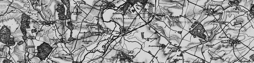 Old map of Thorpe Waterville in 1898