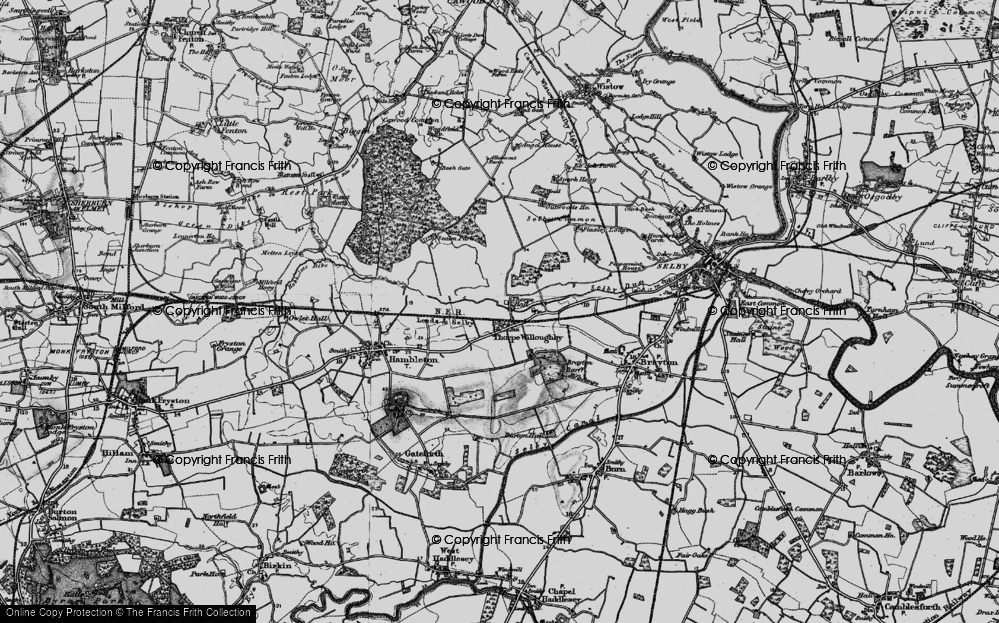 Old Map of Thorpe Willoughby, 1895 in 1895