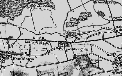 Old map of Thorpe Willoughby in 1895