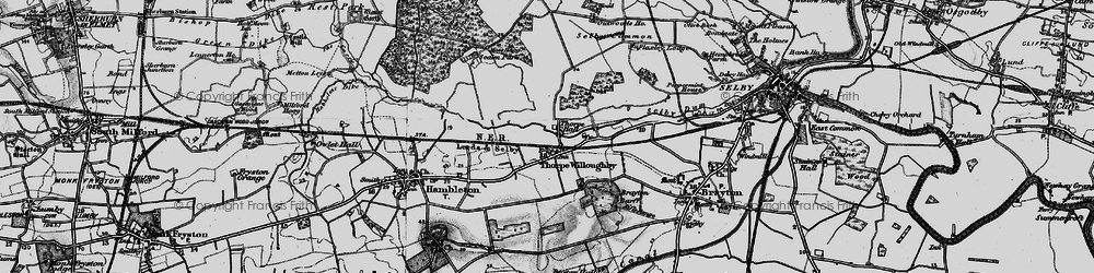 Old map of Thorpe Willoughby in 1895