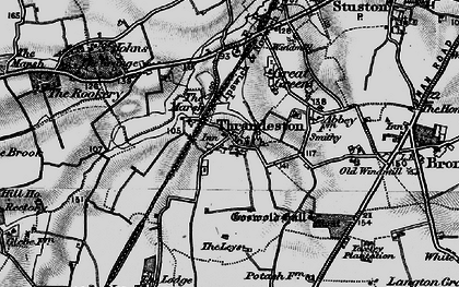 Old map of Thrandeston in 1898