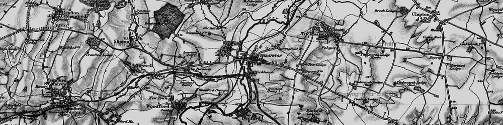 Old map of Thrapston in 1898