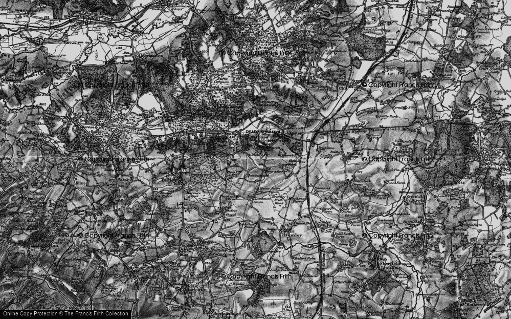 Old Map of Three Ashes, 1895 in 1895