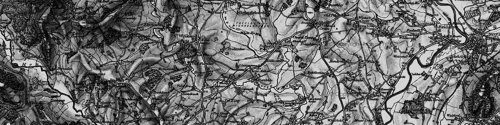 Old map of Three Ashes in 1896