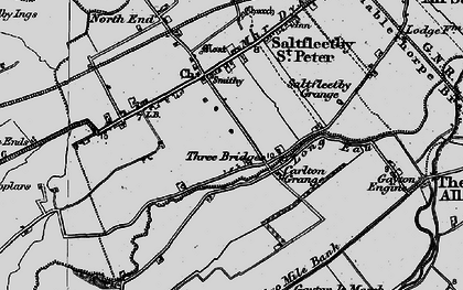 Old map of Three Bridges in 1899