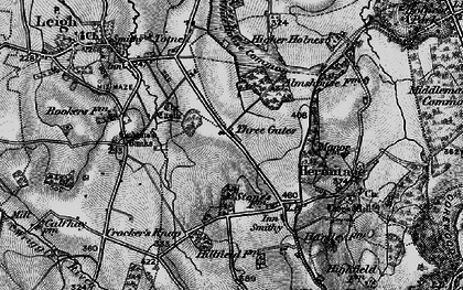 Old map of Three Gates in 1898