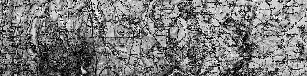 Old map of Three Gates in 1898