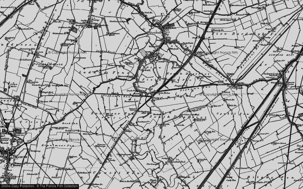 Old Map of Three Holes, 1898 in 1898