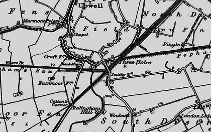 Old map of Three Holes in 1898