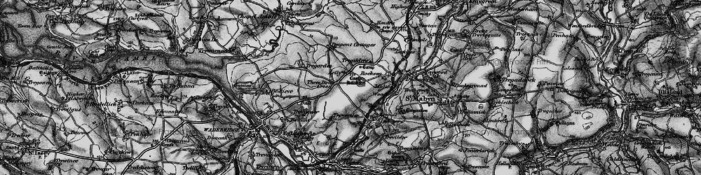Old map of Three Holes Cross in 1895