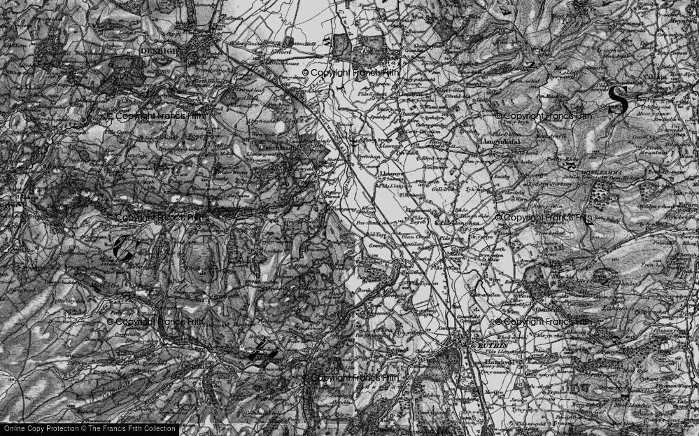 Old Map of Historic Map covering Ty-mawr in 1897