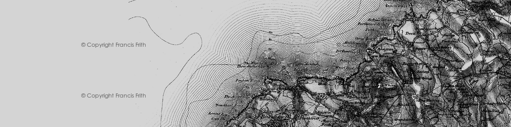 Old map of Three Stone Oar in 1896