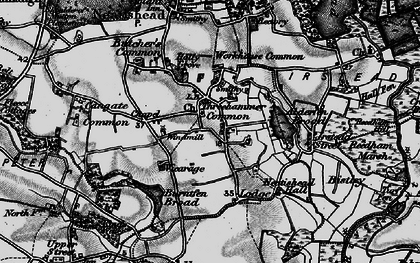 Old map of Threehammer Common in 1898