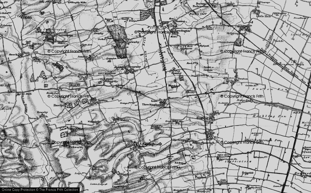 Old Map of Threekingham, 1895 in 1895