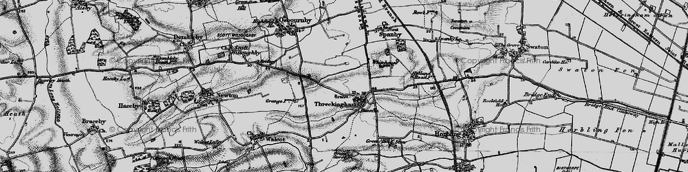 Old map of Threekingham in 1895
