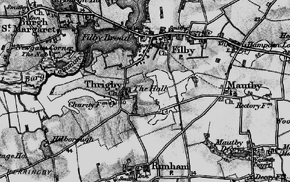 Old map of Thrigby in 1898