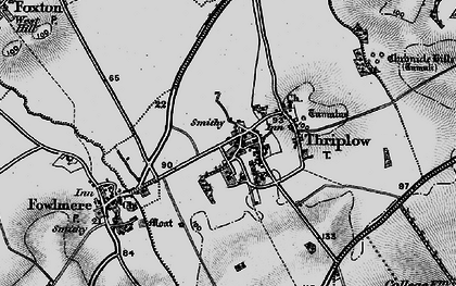 Old map of Thriplow in 1896