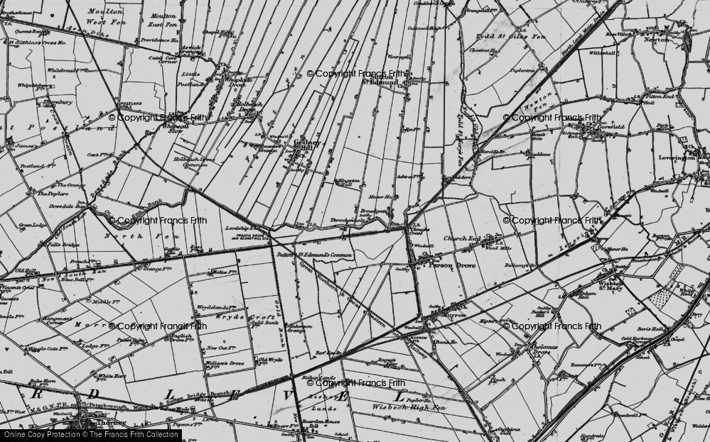 Old Map of Throckenholt, 1898 in 1898