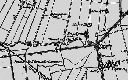Old map of Throckenholt in 1898