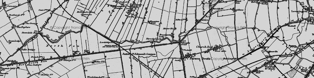 Old map of Throckenholt in 1898