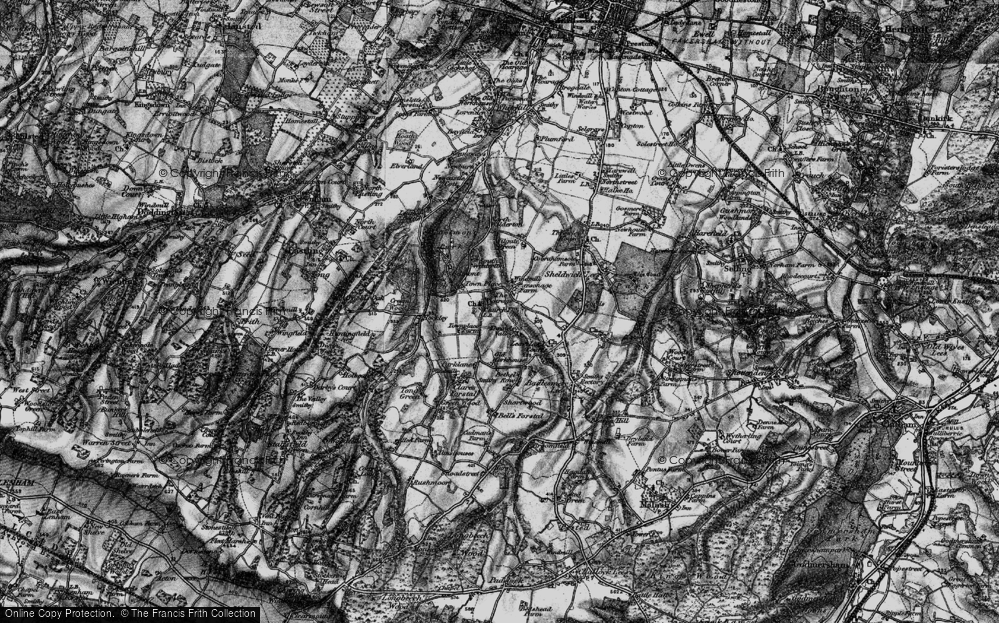 Old Map of Throwley, 1895 in 1895