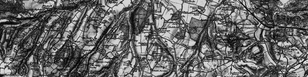 Old map of Throwley in 1895