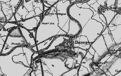 Old map of Thrumpton in 1895